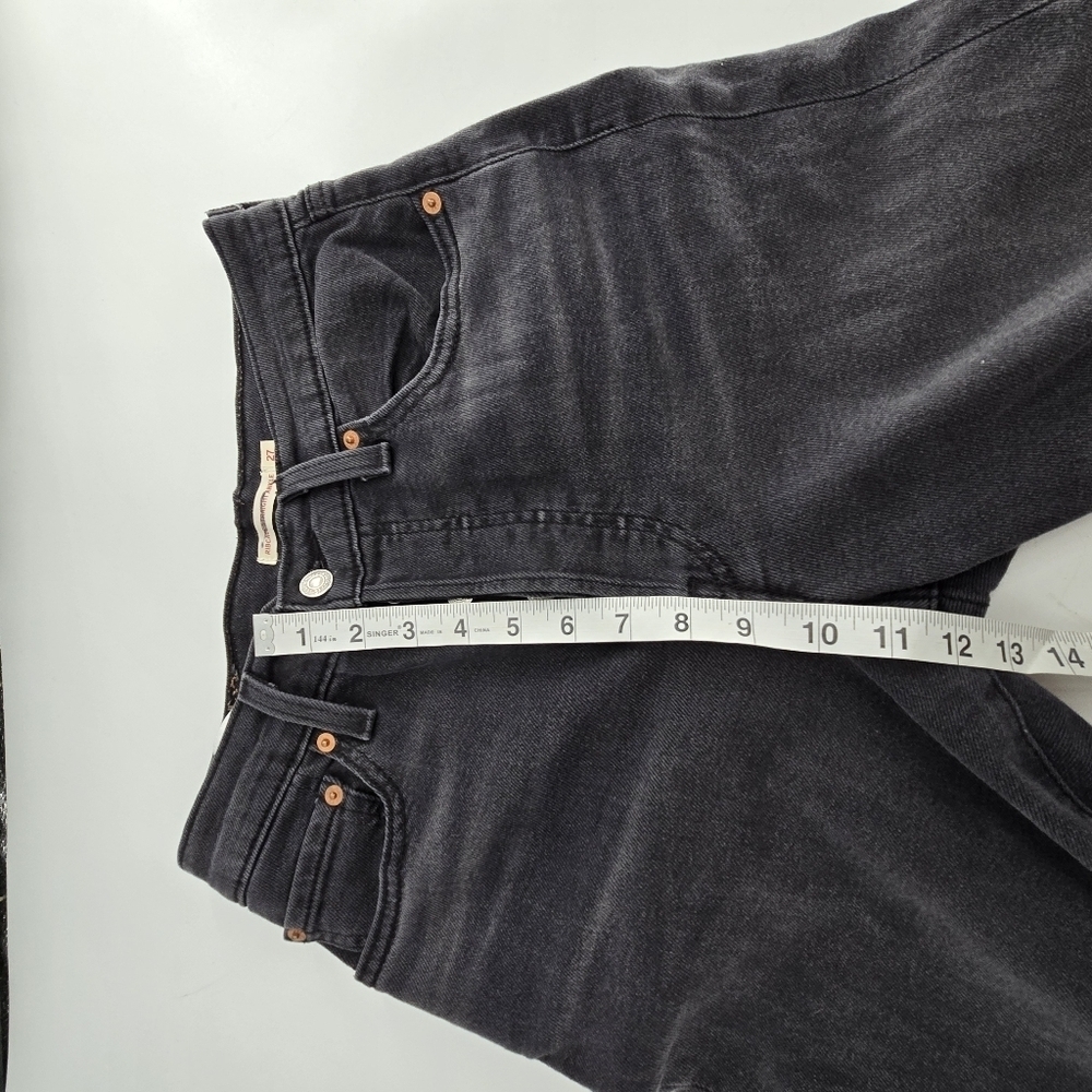 Levi Strauss grey ribcage staright ankle high rise jeans pants size 27 - Picture 7 of 9